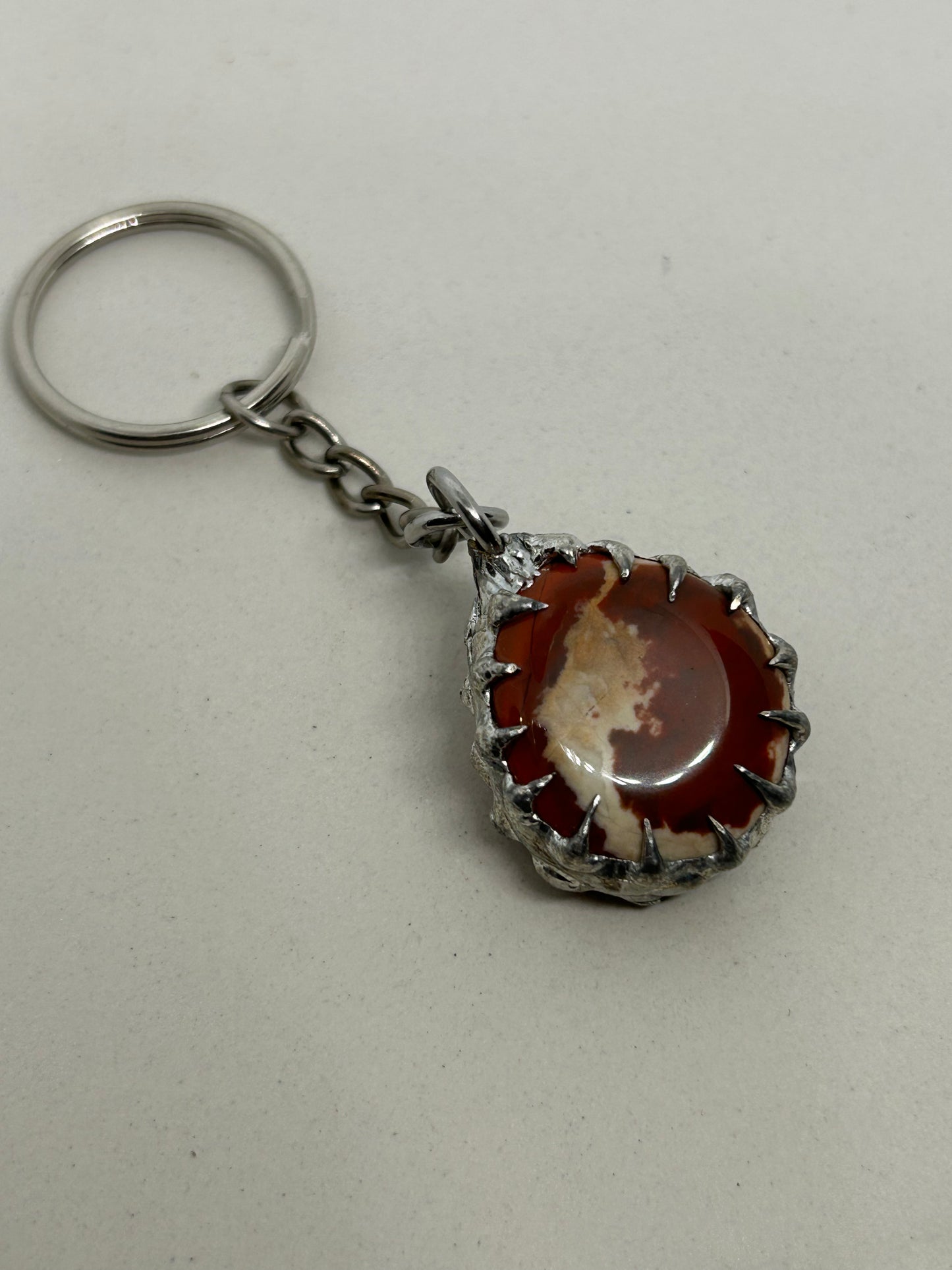 Brecciated Jasper Spiky
Stainless Steel Keychain