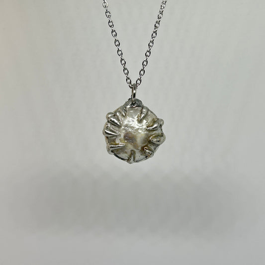 Pearl Spiky  Stainless Steel Necklace