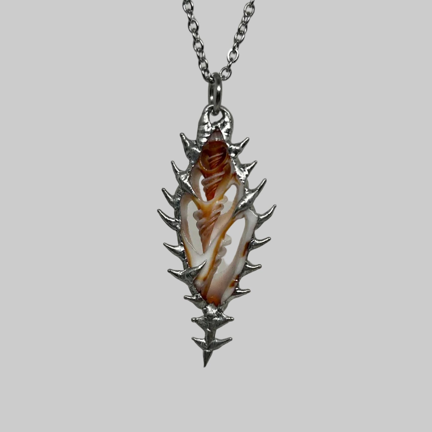 Shell Spiky  Stainless Steel Soft Soldered Necklace
