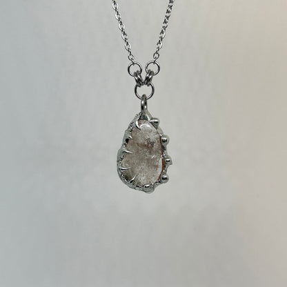 Garden Quartz Fixed Spiky  Stainless Steel Necklace