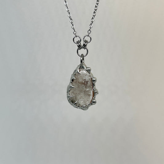 Garden Quartz Fixed Spiky  Stainless Steel Necklace