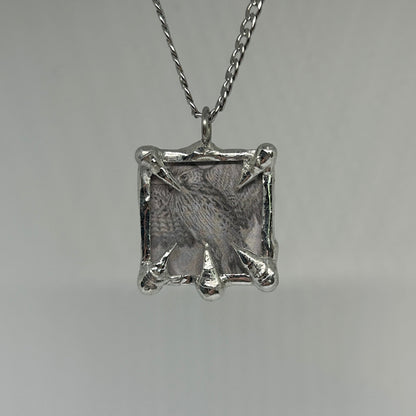 Hawk Magazine Clipping Spiky  Stainless Steel Soft Soldered Necklace