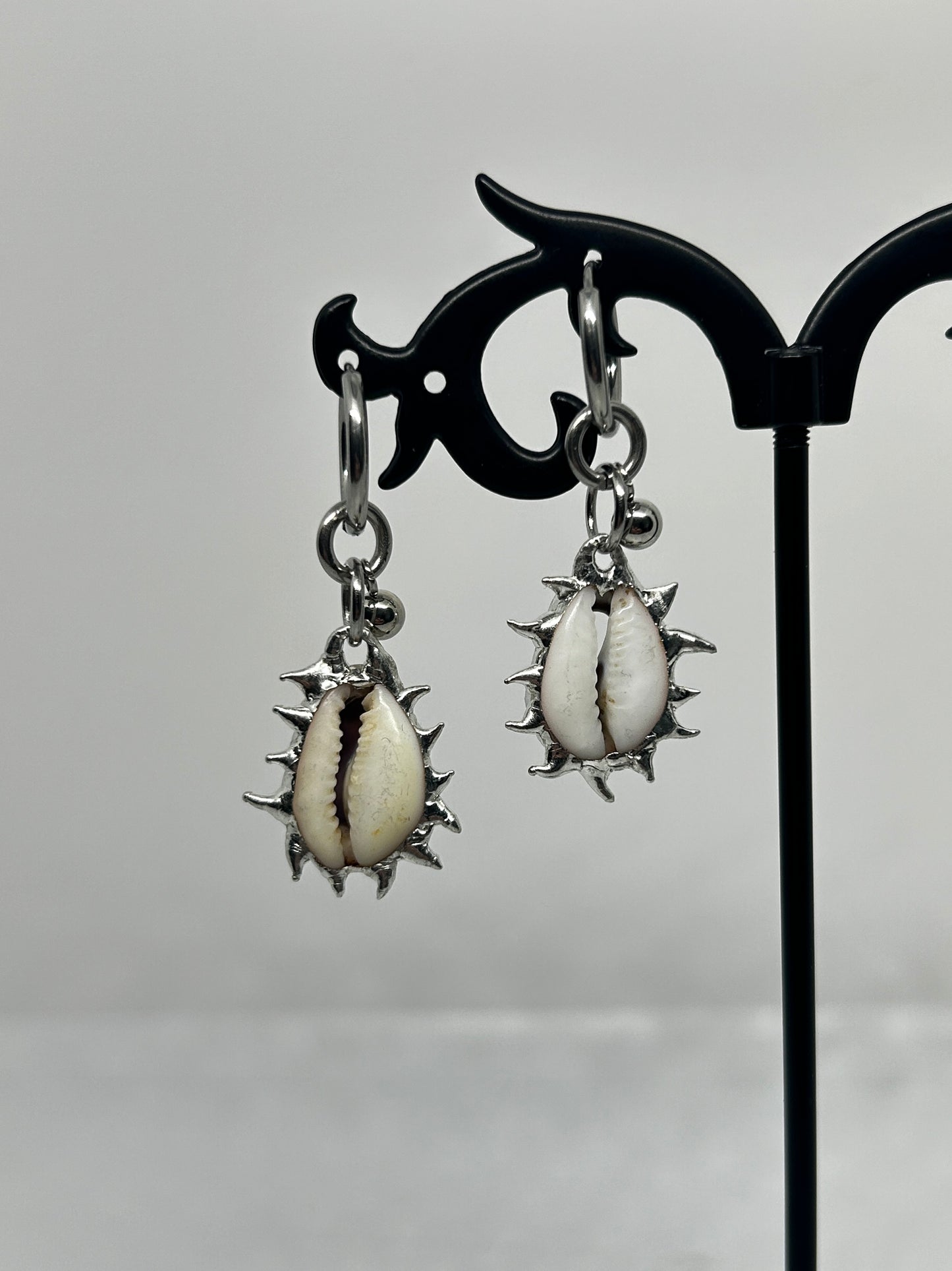 Shell Soft Soldered Spiky  Stainless Steel earrings