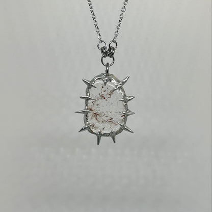 Quartz Fixed Spiky  Stainless Steel Necklace
