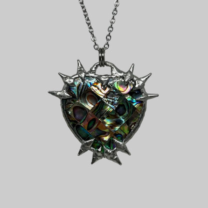 Abalone Spiky  Stainless Steel Soft Soldered Necklace