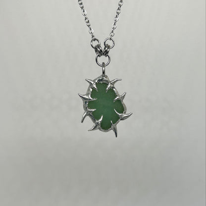 Aventurine Fixed Spiky  Stainless Steel Necklace