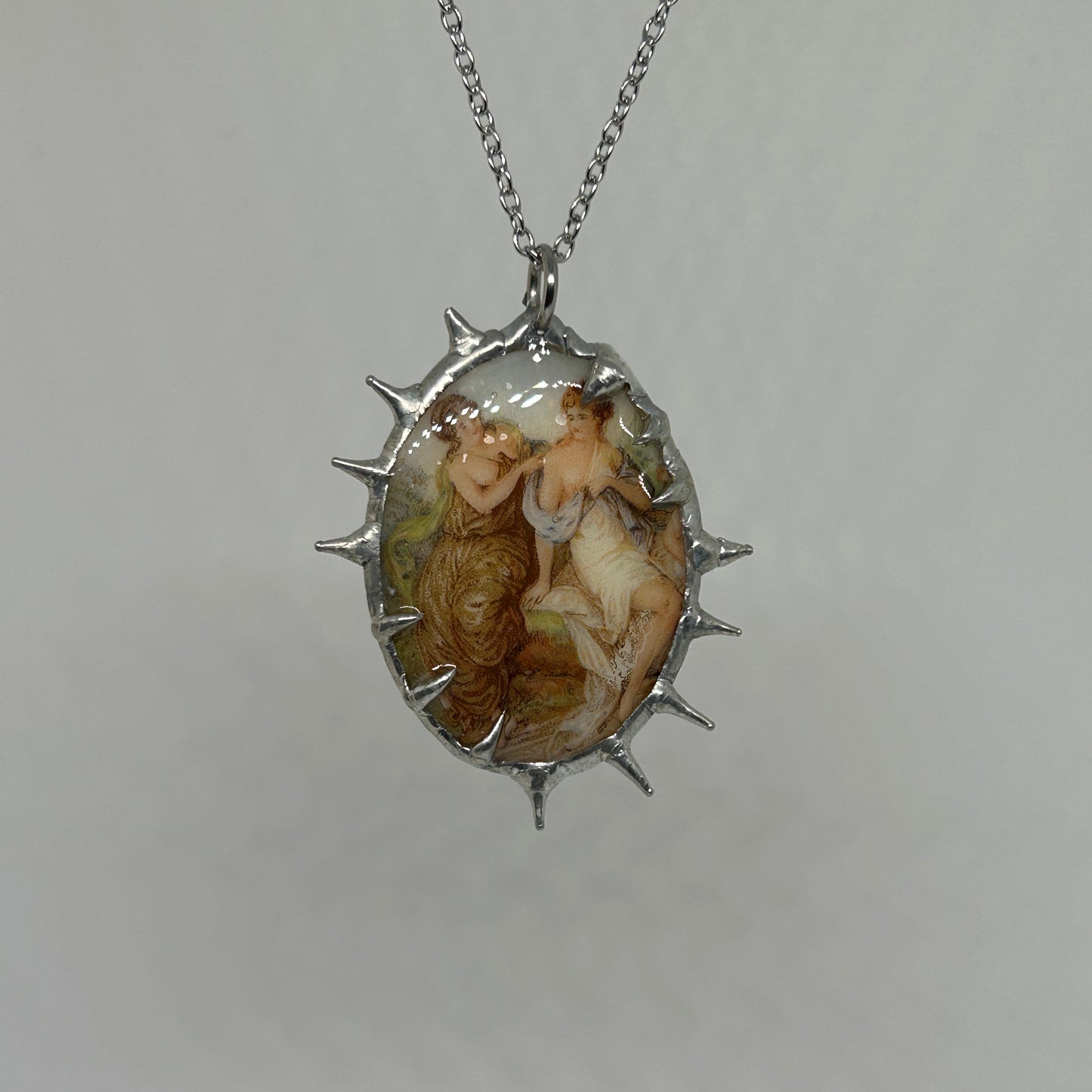 Ladies Hangin Out Spiky  Stainless Steel Necklace