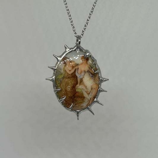 Ladies Hangin Out Spiky  Stainless Steel Necklace