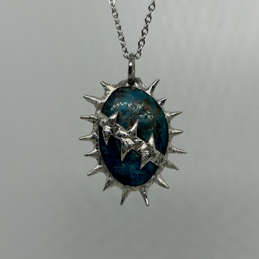 Apatite Spiky  Stainless Steel Necklace