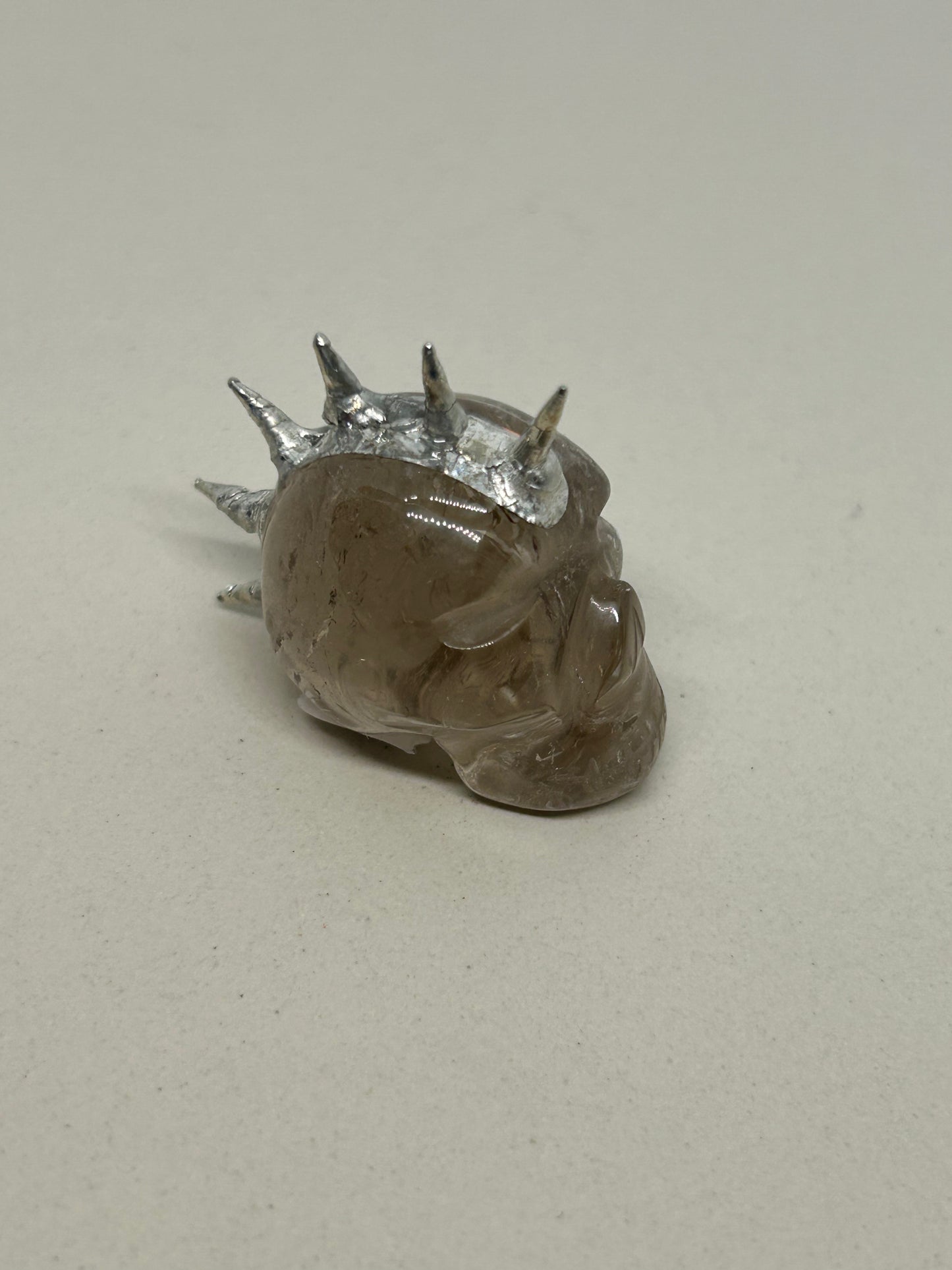 Smokey Quartz Spiky Punk Skull Crystal