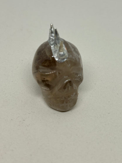 Smokey Quartz Spiky Punk Skull Crystal