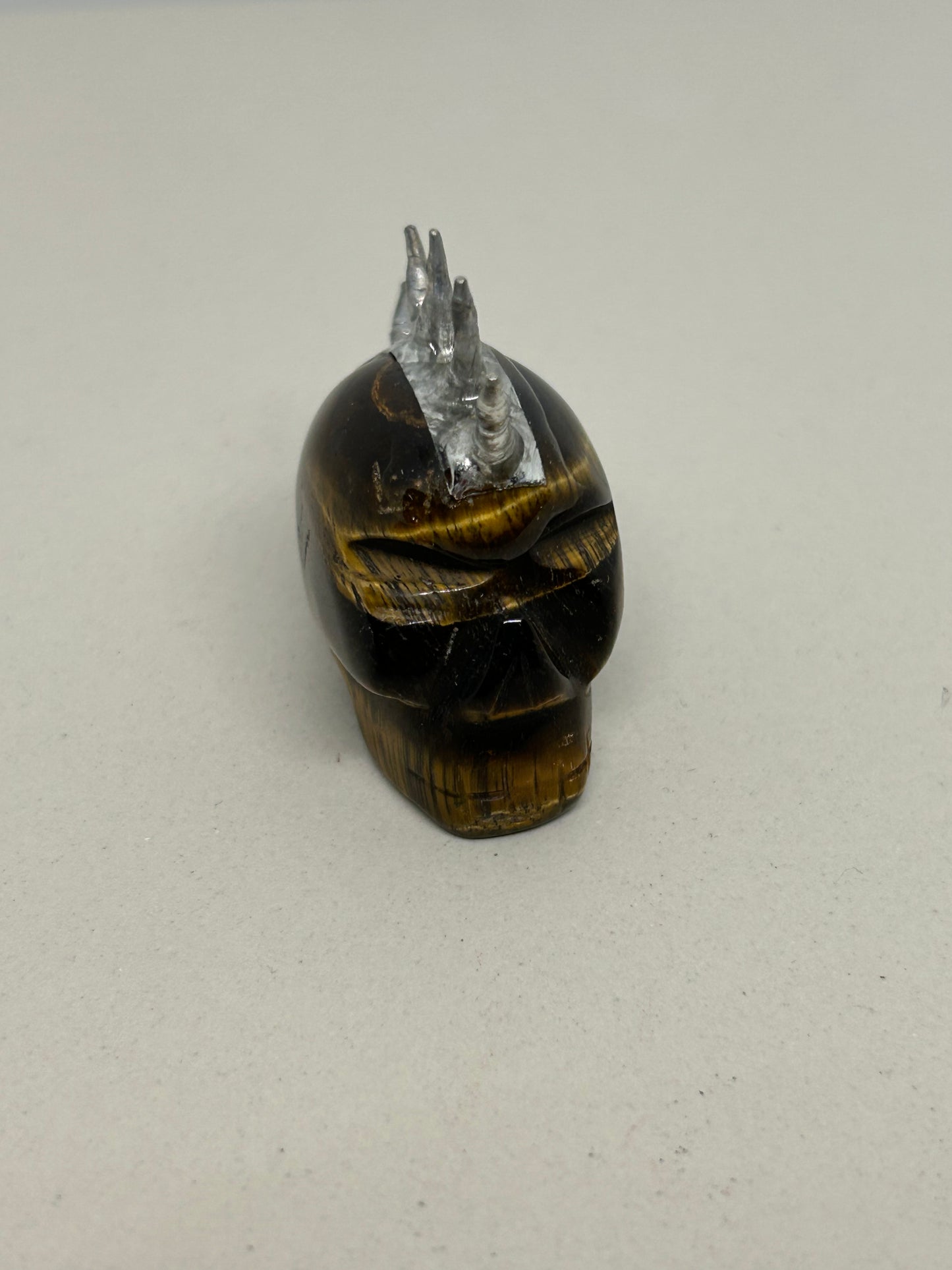 Tigers Eye Spiky Punk Skull Crystal